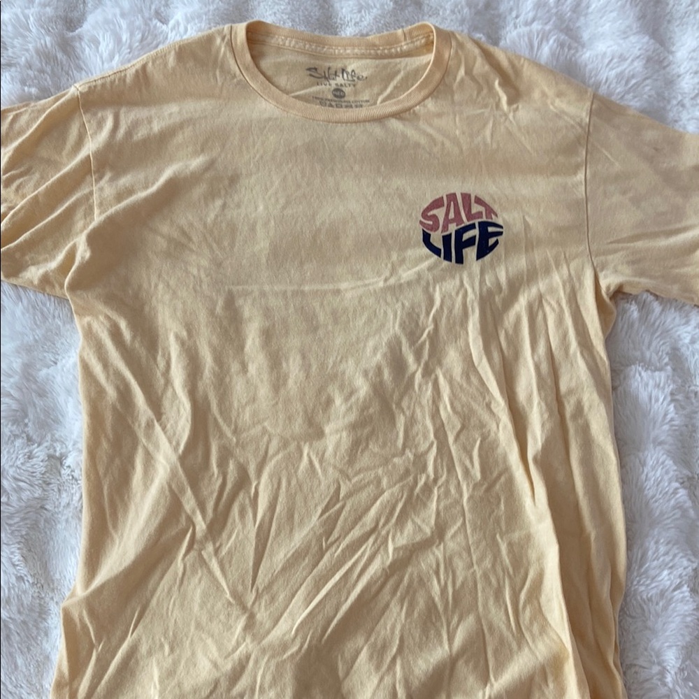 Mens Salt Life Yellow Short Sleeve Shirt